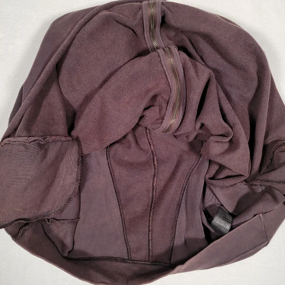 Men’s Sz 10 All Saints Spitafields Brown Cotton Distressed Festival Hooded Vest - Picture 11 of 14